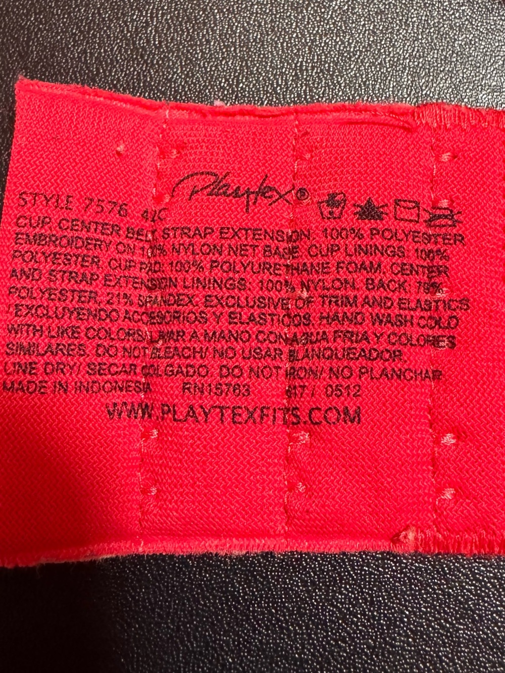 Playtex Red Embroidered T-Shirt Bra - Picture 3 of 8